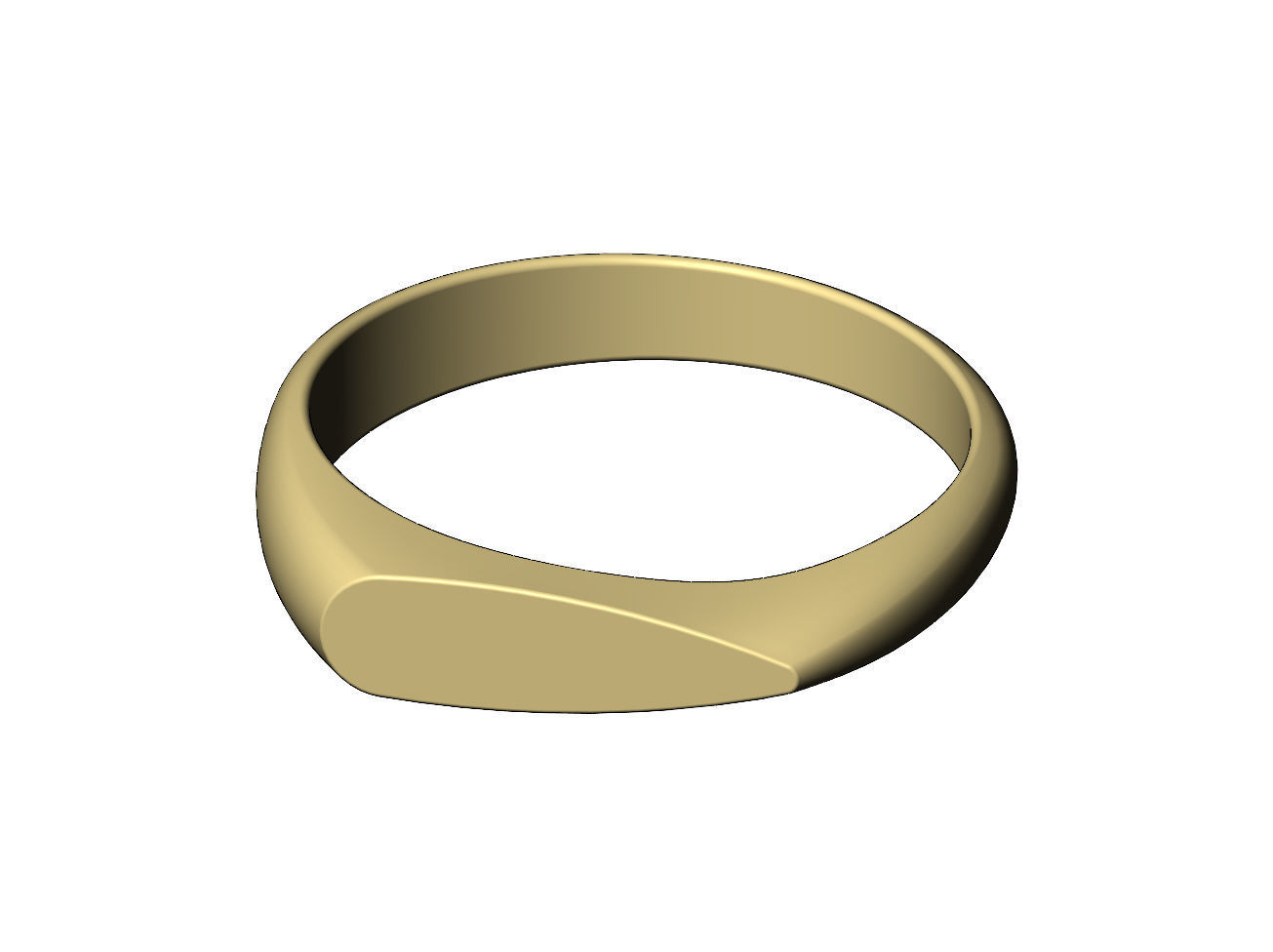 Teardrop signet ring US sizes 5to9 3D print model_8