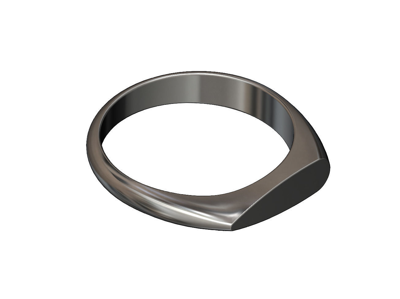 Teardrop signet ring US sizes 5to9 3D print model_10