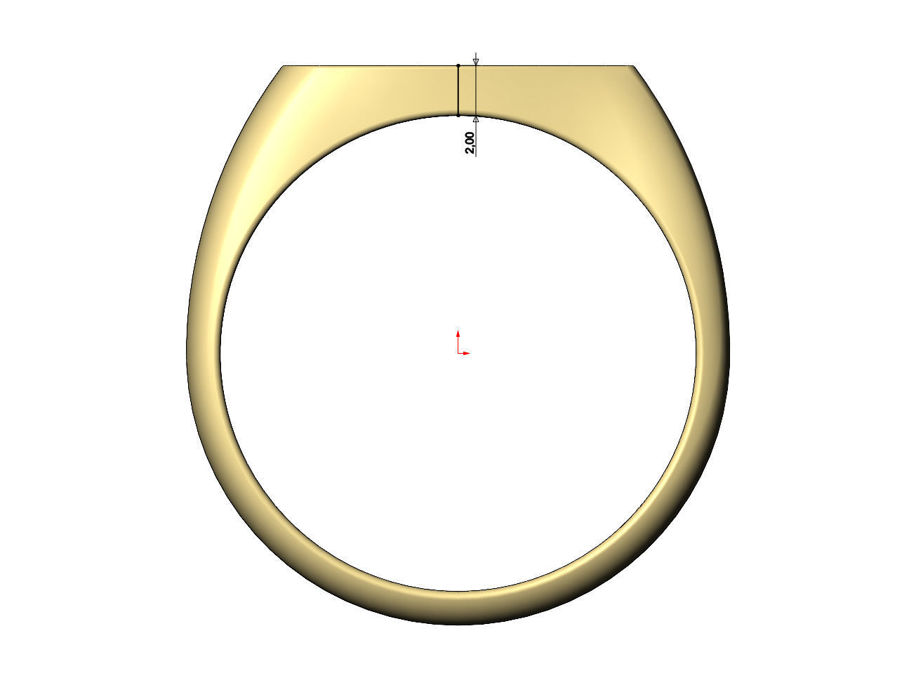 Teardrop signet ring US sizes 5to9 3D print model_4