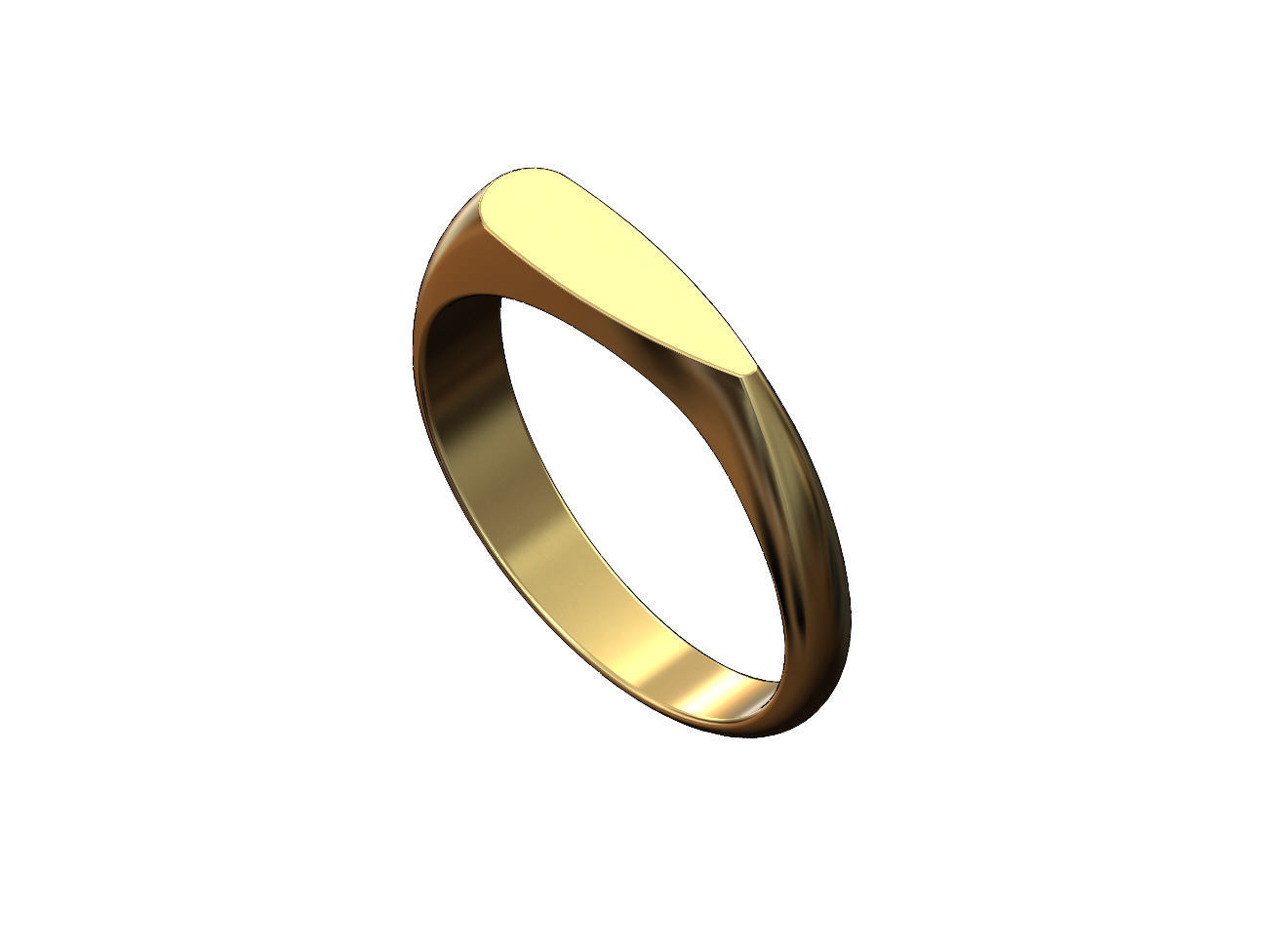 Teardrop signet ring US sizes 5to9 3D print model_1