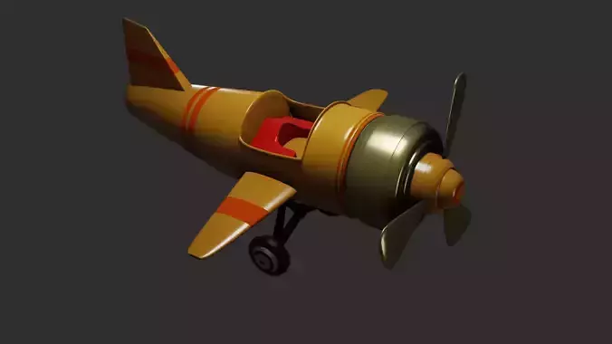 Cartoon toy airplane - 3D Model