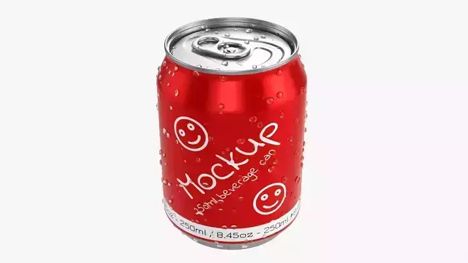 Standard beverage wet can 250 ml 8-45 oz 3D model