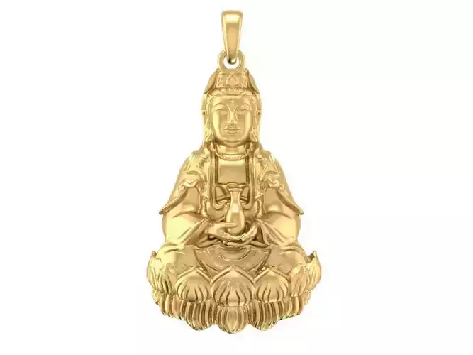 Buddha Guanyin Lotus Pendant for Jewelry  3079