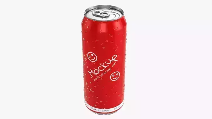 Standard beverage wet can 500 ml 16-9 oz 3D model