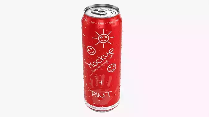Standard beverage wet can 568 ml 19-2 oz 1 pint 3D model