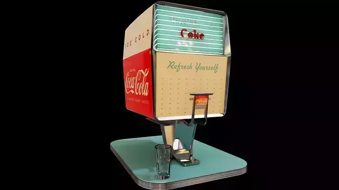 Vintage Coca-Cola dispenser Low-poly 3D model