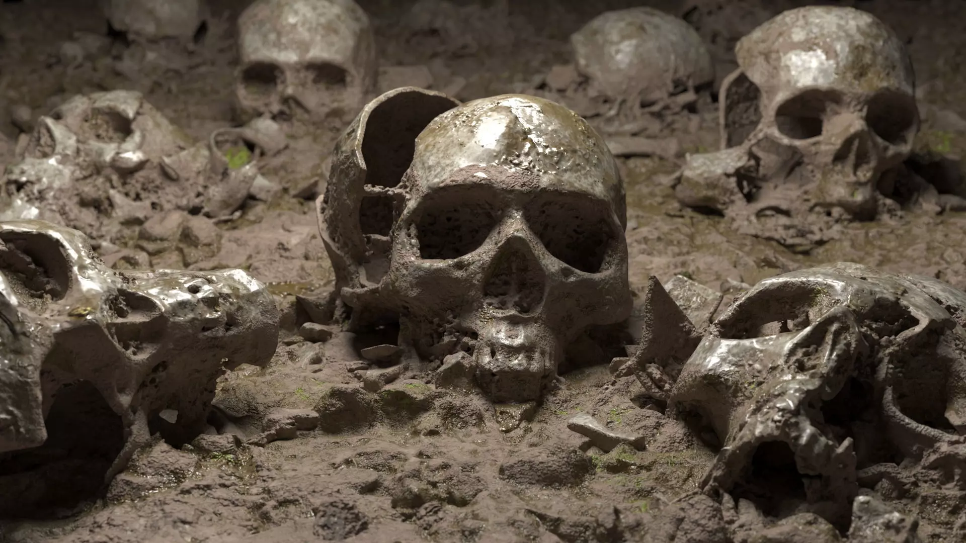 Broken Skulls Detailed Version 3D model