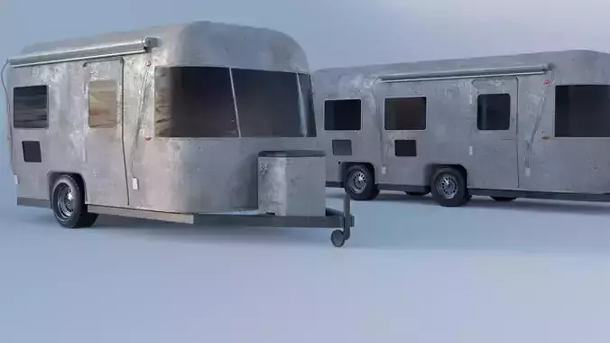 Well Used Caravan - Camper - Long and Short Model 3D model