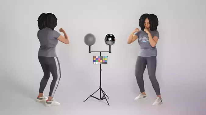 African young woman in boxing pose 292