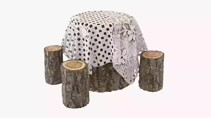 Garden wooden furniture set 02