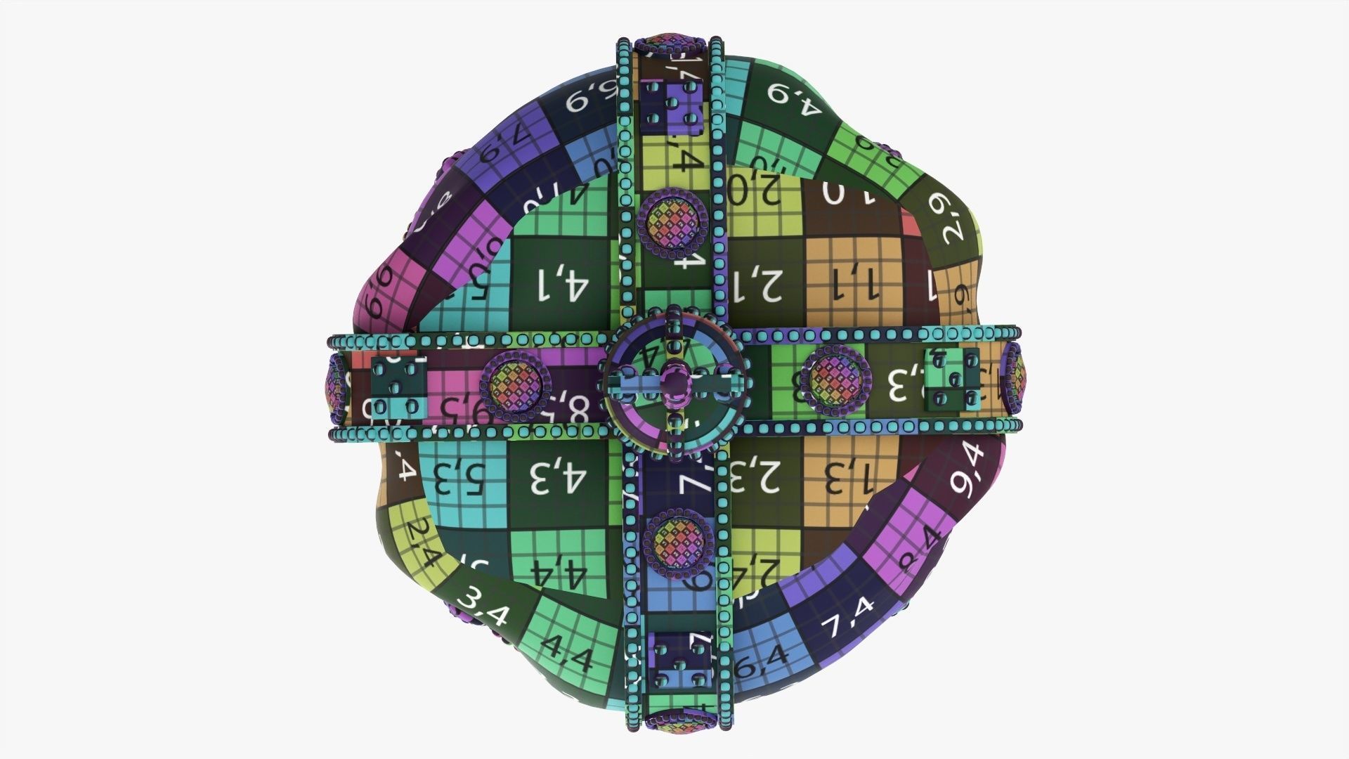 Royal crown with gems and velvet 01 3D model_17