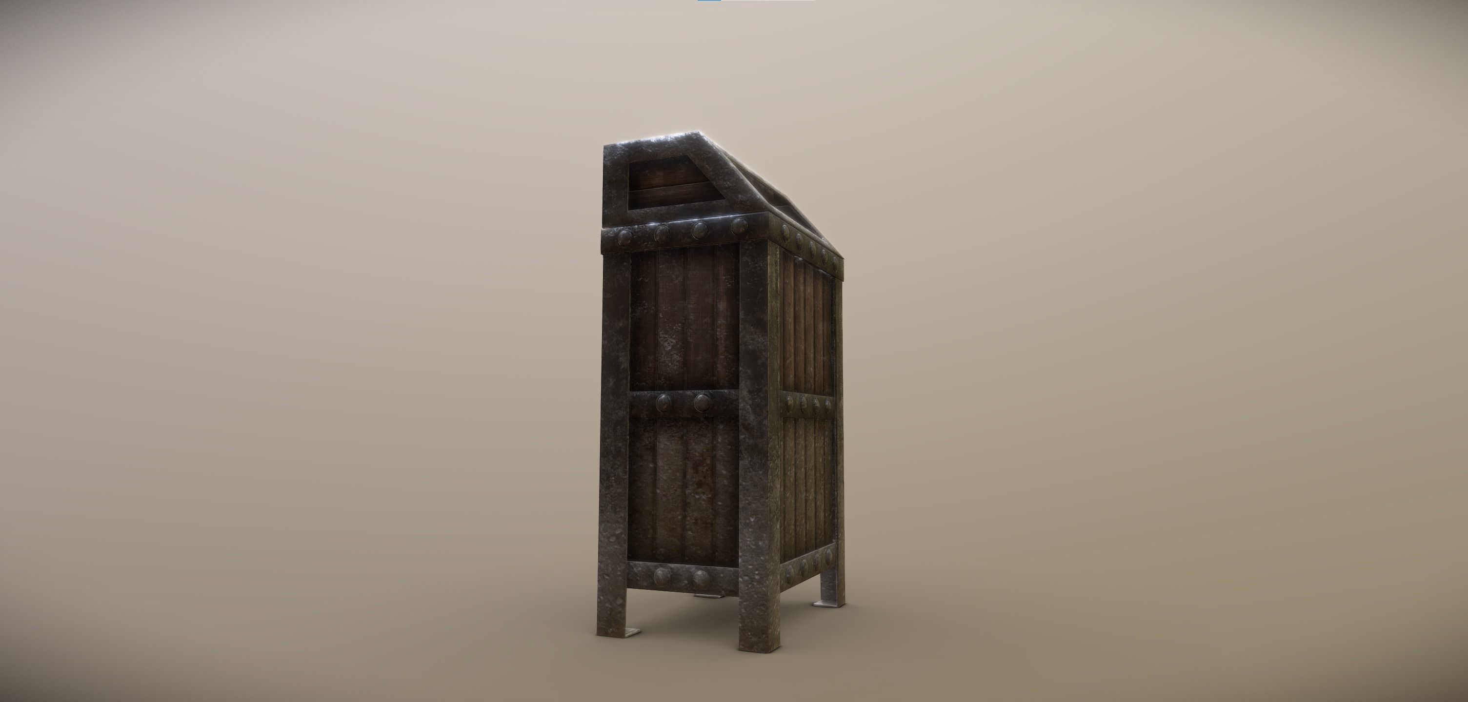 Desert Trash Bin Low-poly 3D model_3