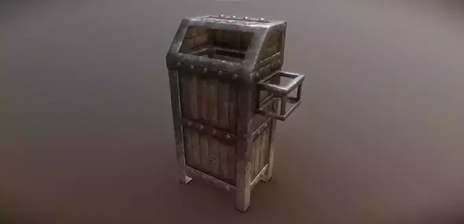 Desert Trash Bin Low-poly 3D model
