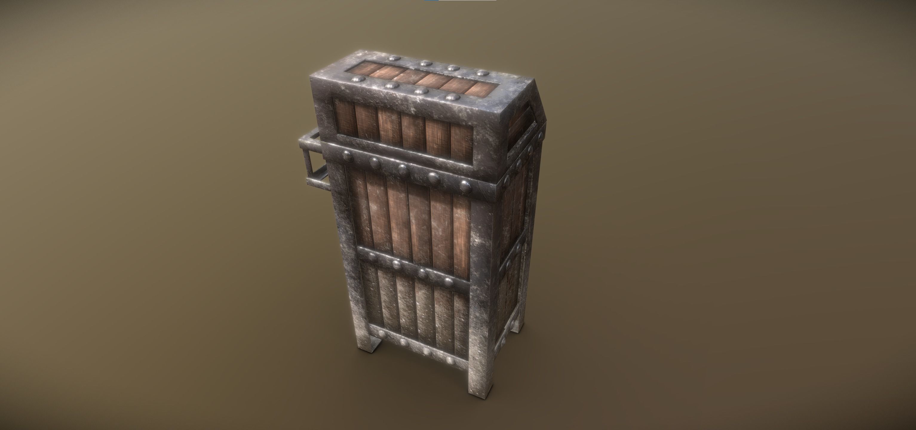 Desert Trash Bin Low-poly 3D model_2