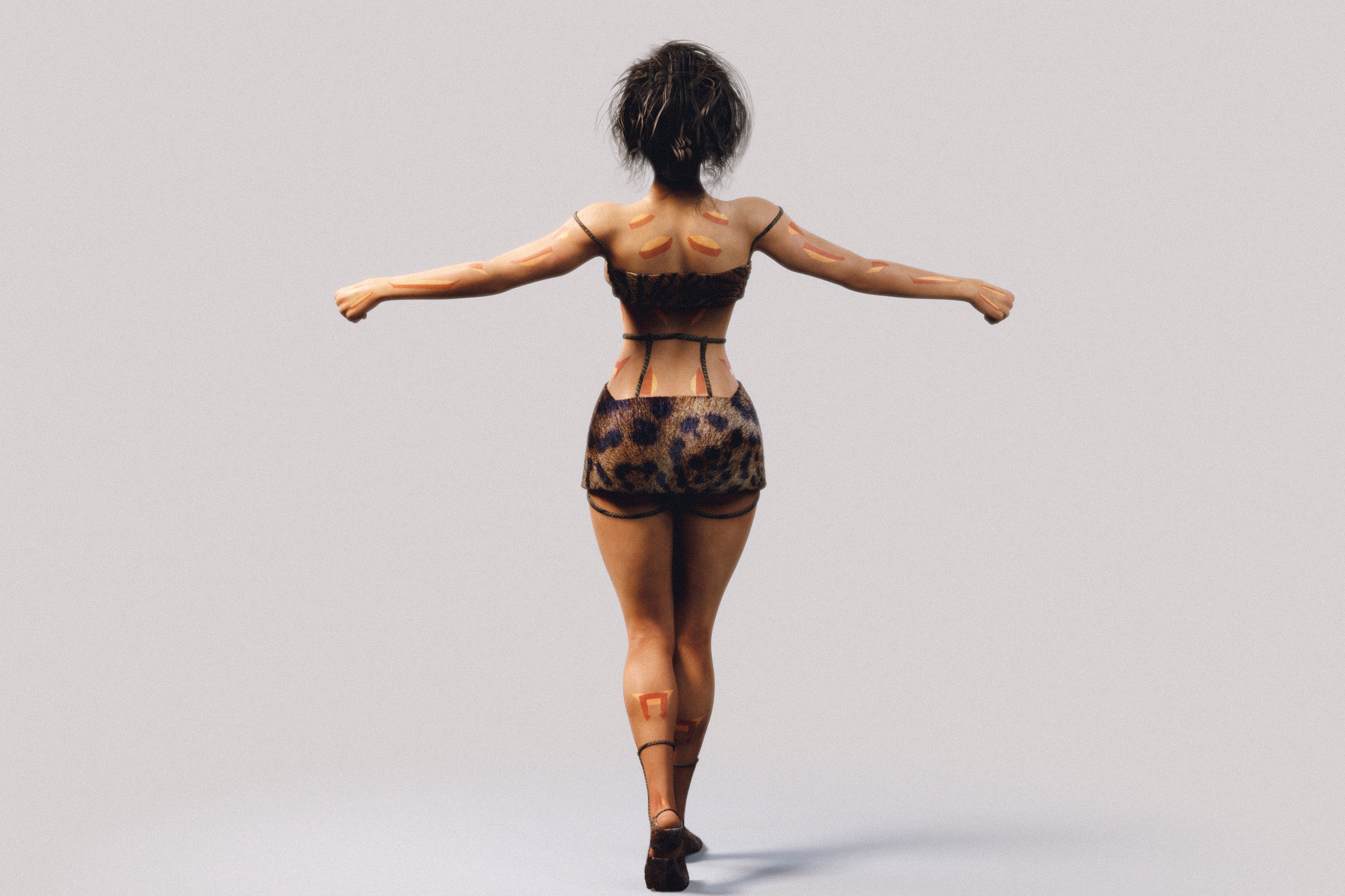 Native Indigenous Woman - Fully Rigged PBR 3D model_16