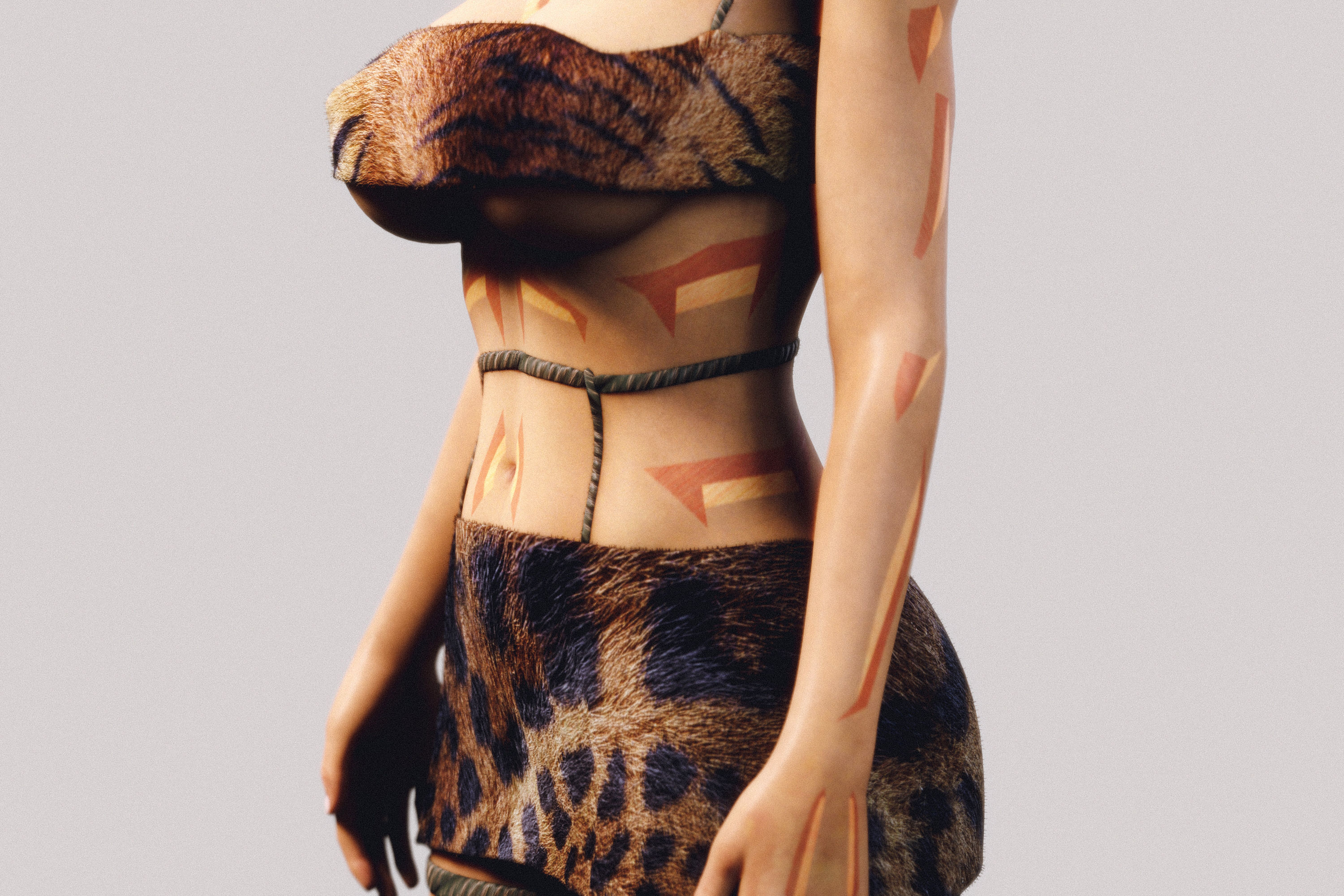 Native Indigenous Woman - Fully Rigged PBR 3D model_7