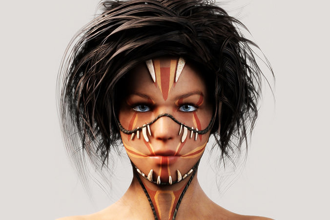 Native Indigenous Woman - Fully Rigged PBR 3D model