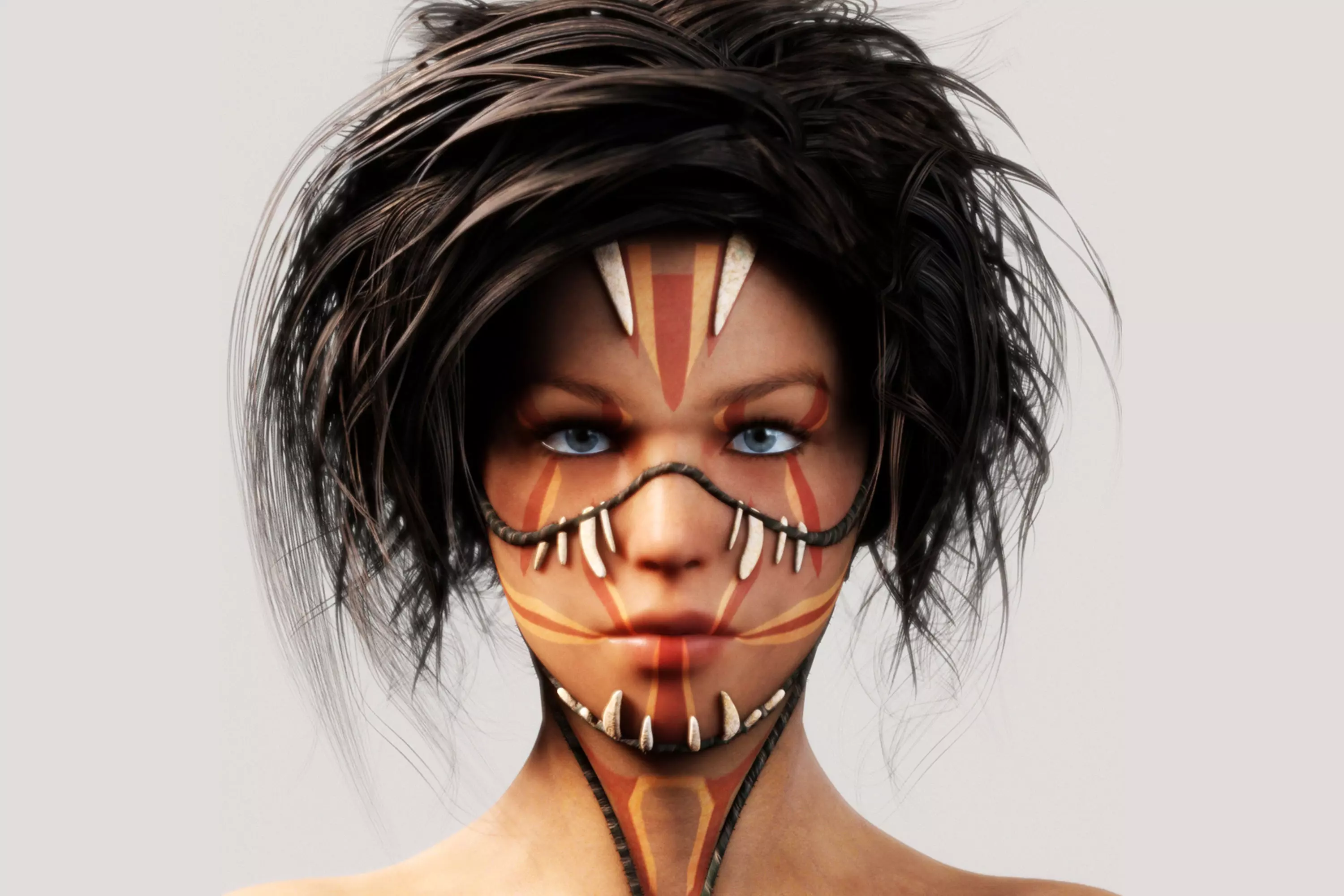 Native Indigenous Woman - Fully Rigged PBR 3D model_0