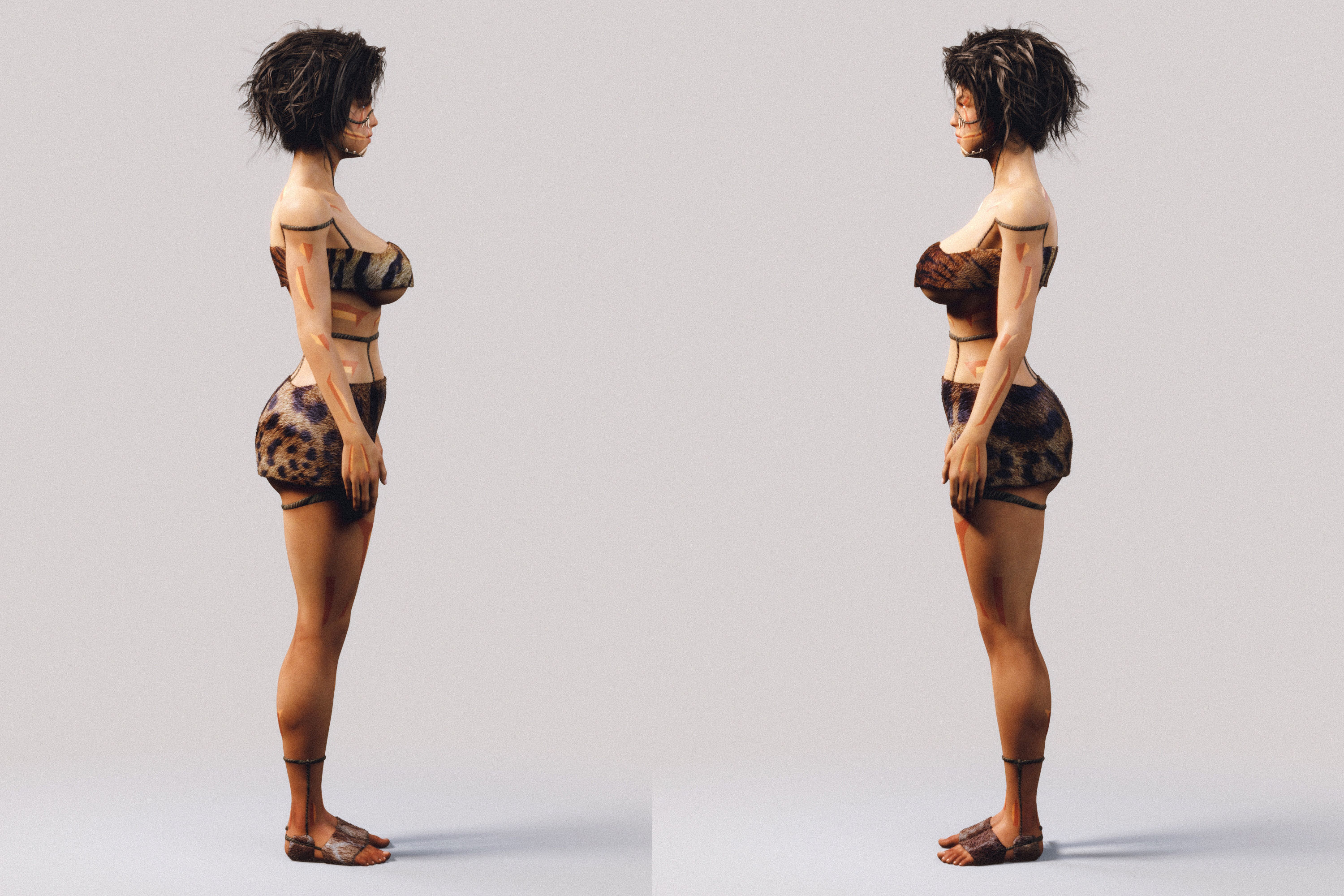 Native Indigenous Woman - Fully Rigged PBR 3D model_5