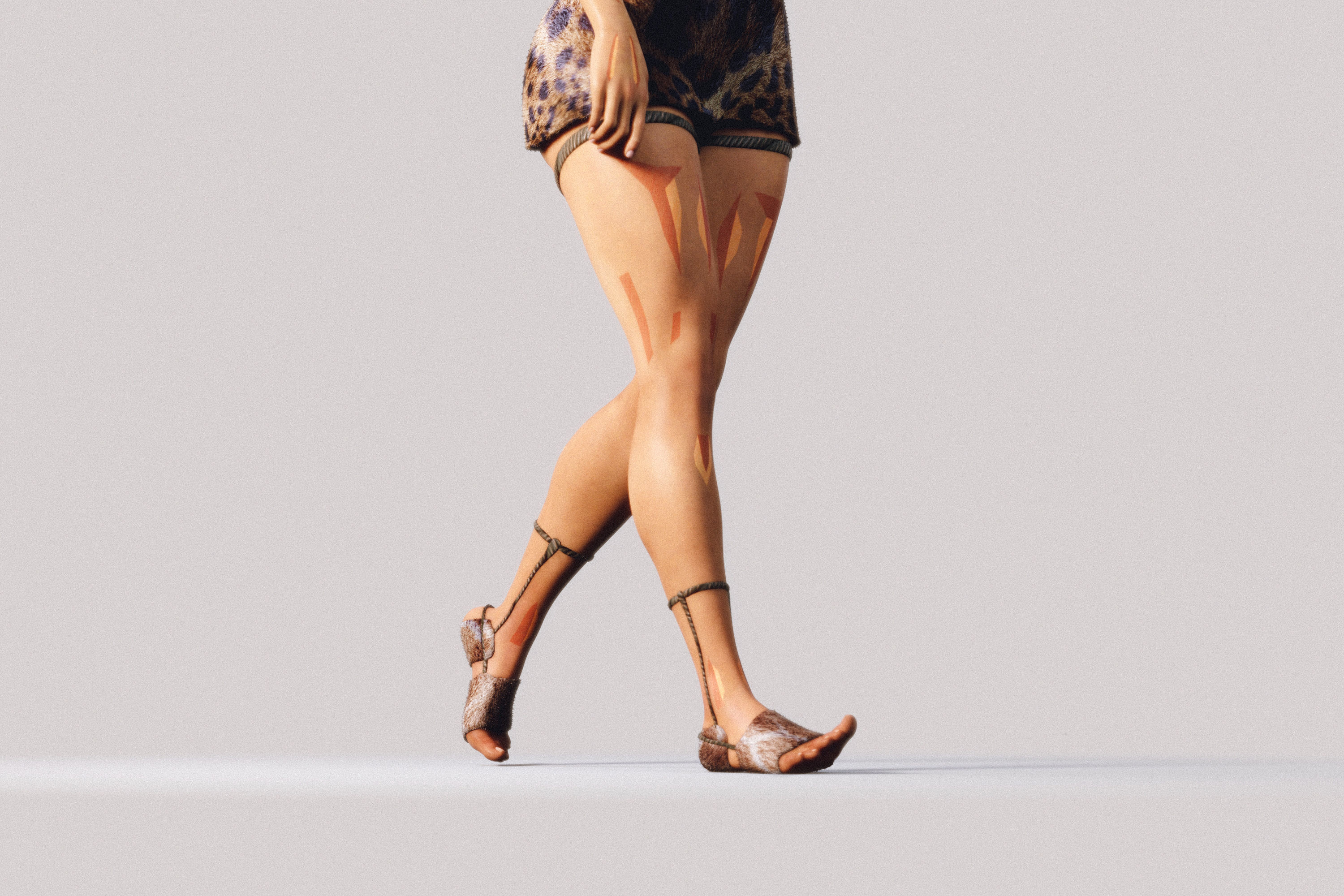 Native Indigenous Woman - Fully Rigged PBR 3D model_10