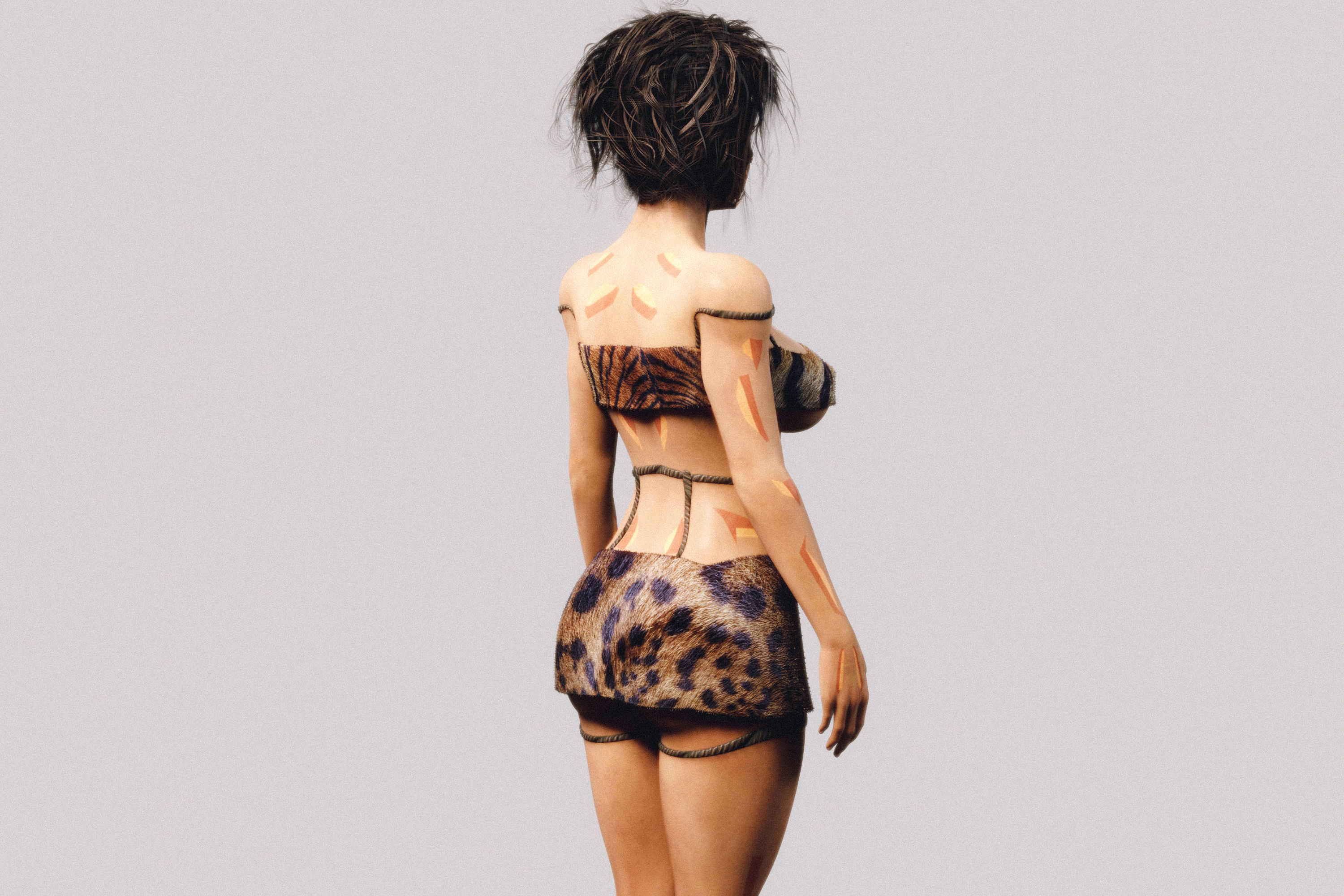 Native Indigenous Woman - Fully Rigged PBR 3D model_13