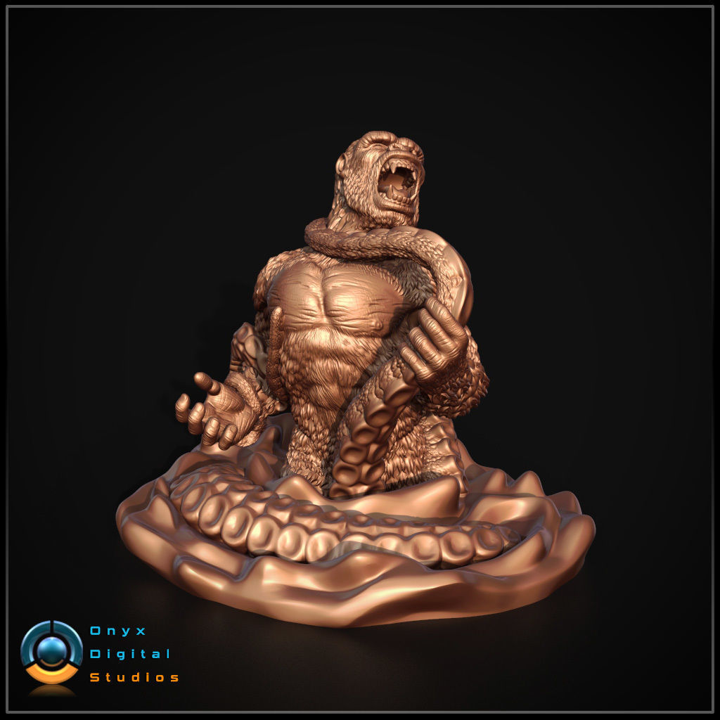 Kong Vs Giant Squid 3d printable 3D print model_3