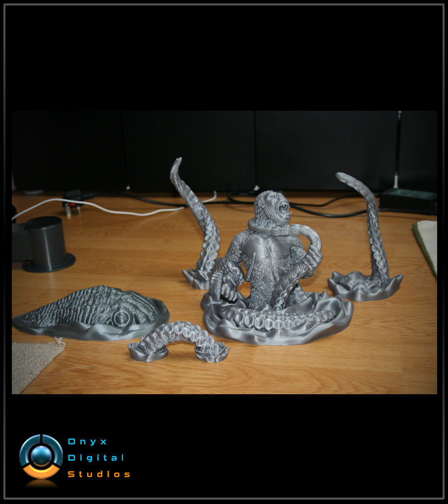 Kong Vs Giant Squid 3d printable 3D print model_10