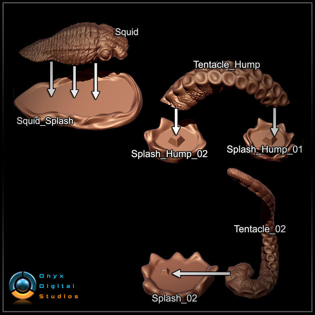 Kong Vs Giant Squid 3d printable 3D print model_8