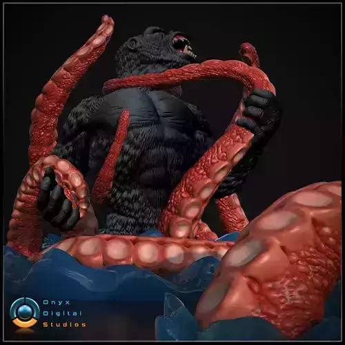Kong Vs Giant Squid 3d printable  3D print model