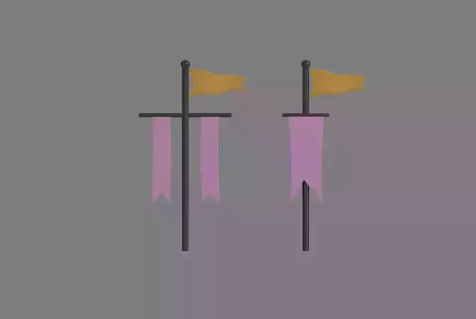 Flag Stand Low-poly 3D model