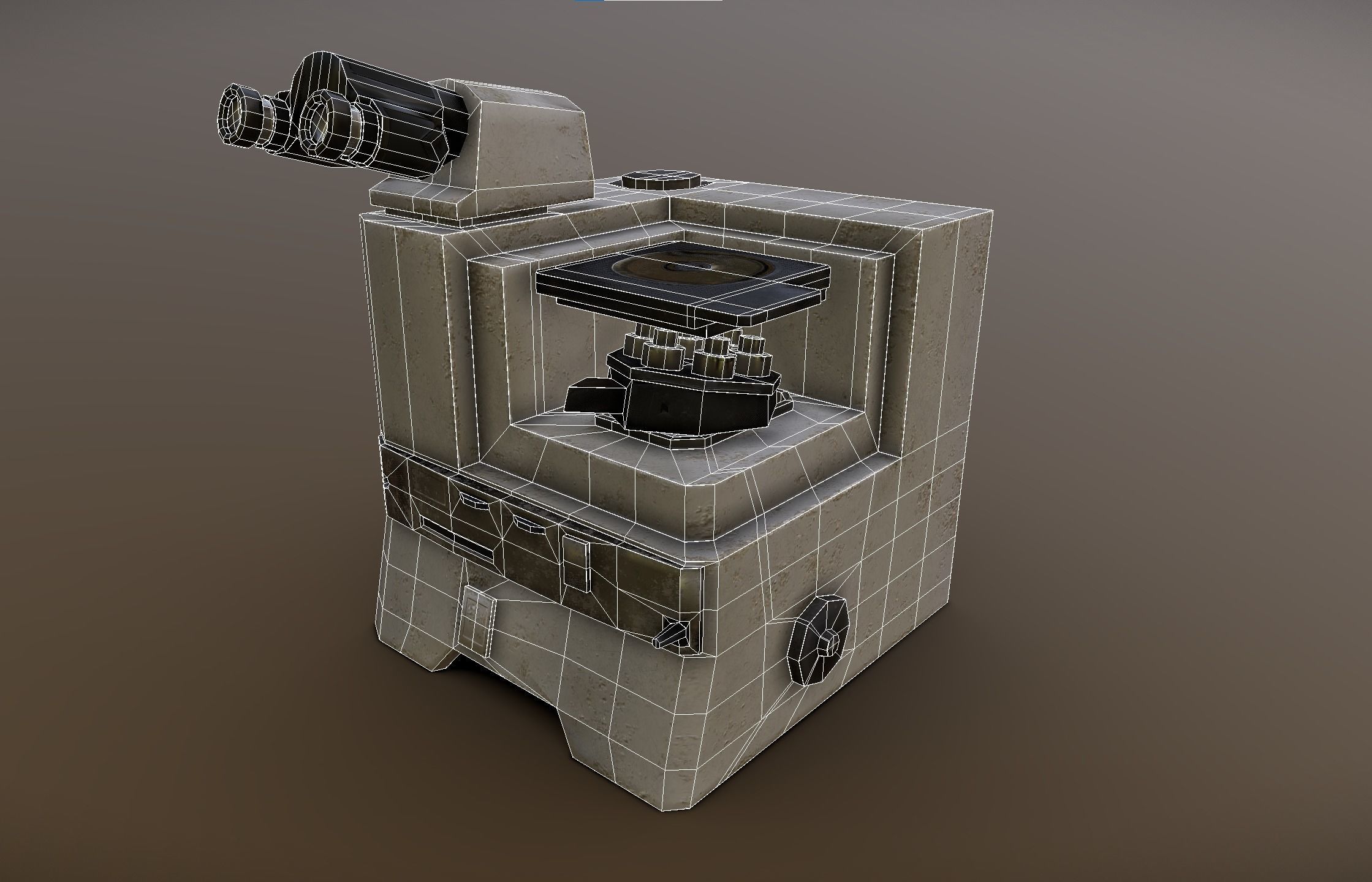 Desert Weathered Metallographic Microscope Low-poly 3D model_2