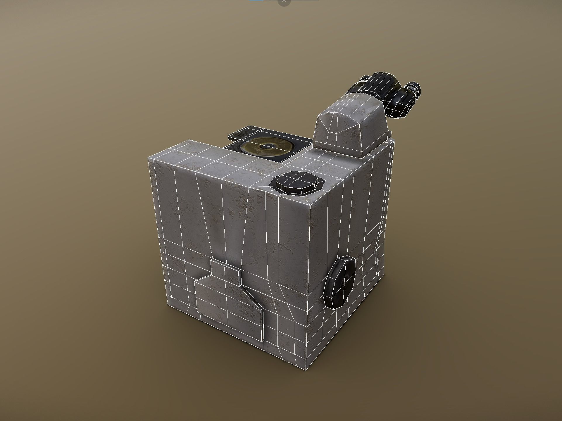 Desert Weathered Metallographic Microscope Low-poly 3D model_4