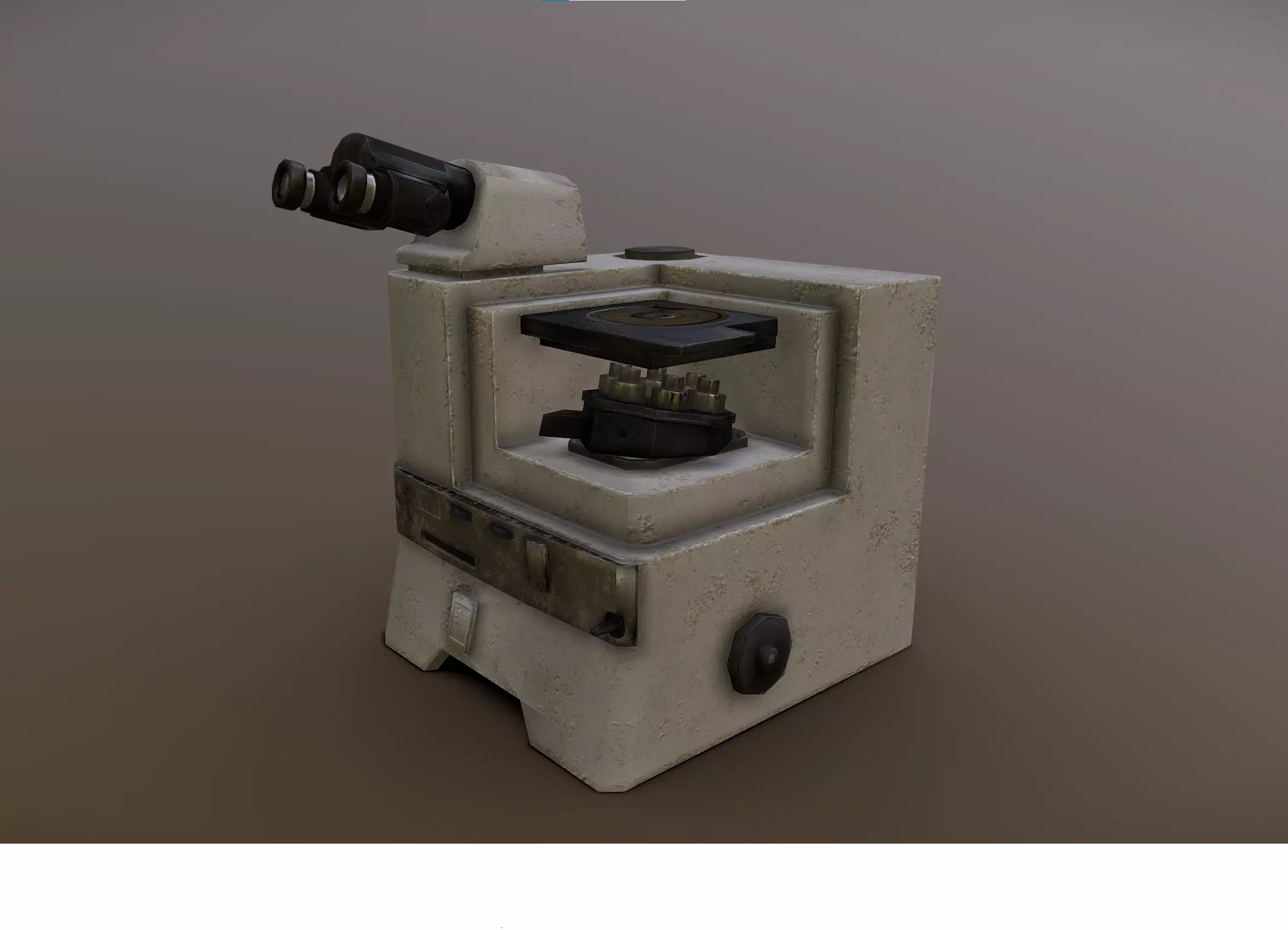 Desert Weathered Metallographic Microscope Low-poly 3D model_0