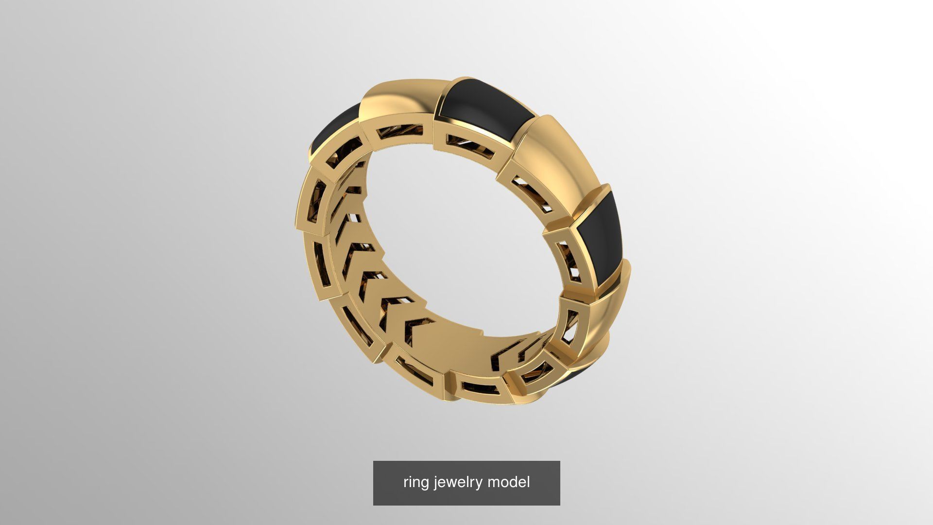 set 3d jewelry model gold bangle with stones 3D Model Collection_4