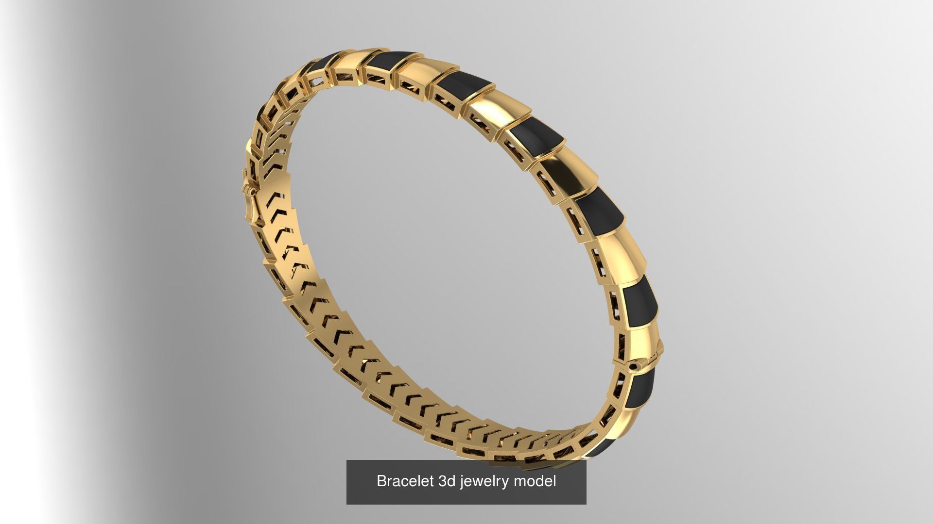 set 3d jewelry model gold bangle with stones 3D Model Collection_3