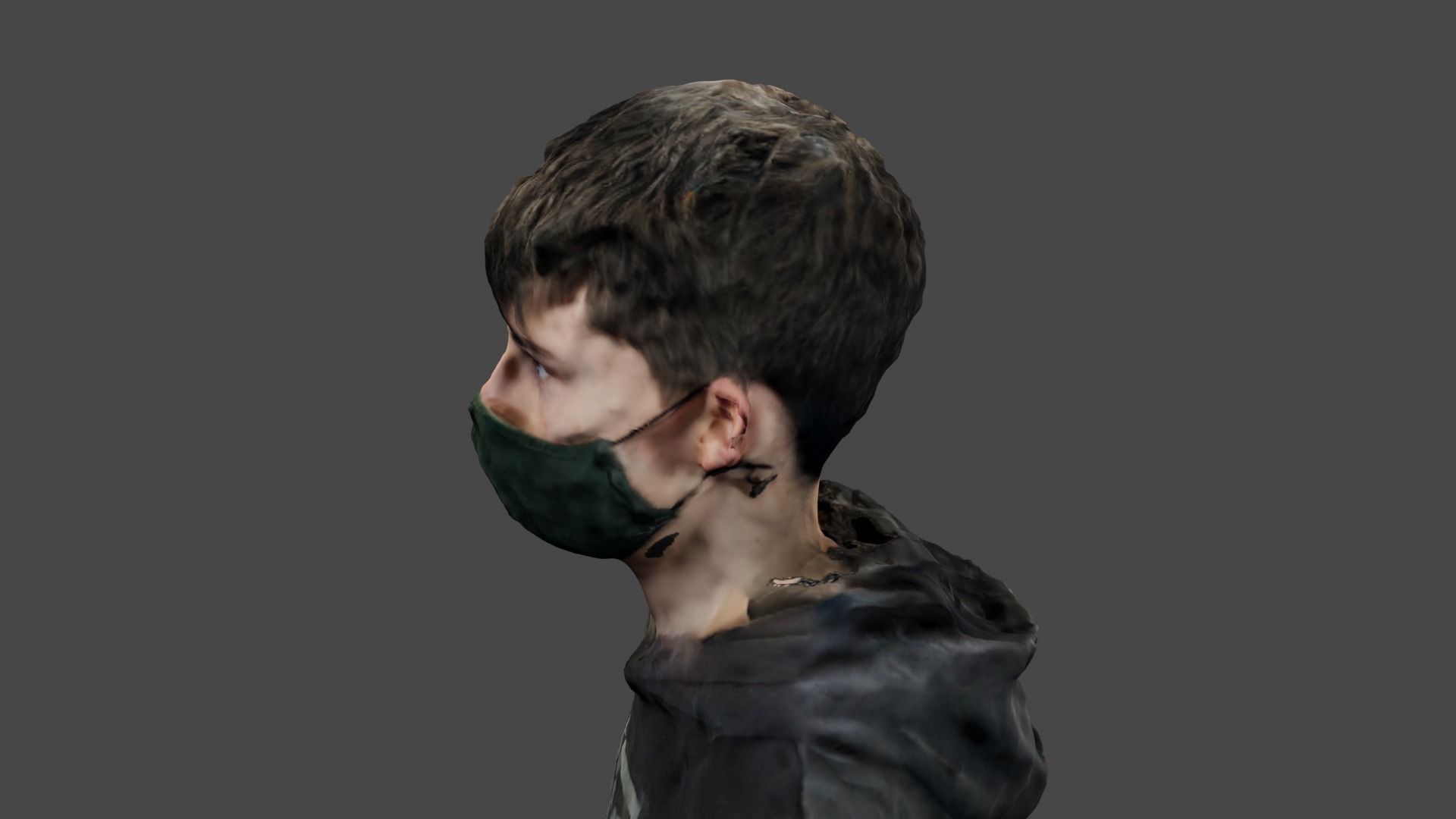Rigged Human Photoscan - Male Low-poly 3D model_17
