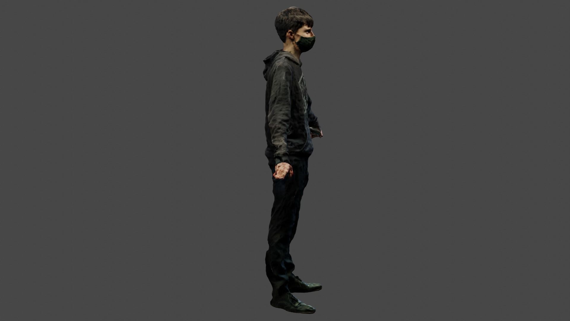 Rigged Human Photoscan - Male Low-poly 3D model_11