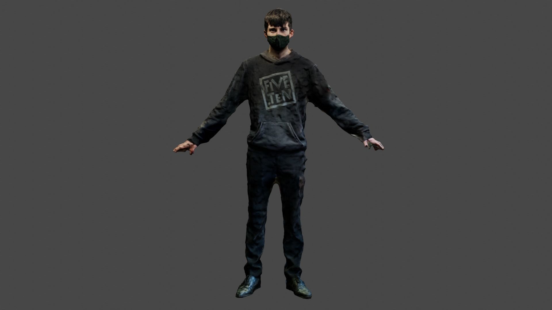 Rigged Human Photoscan - Male Low-poly 3D model_8