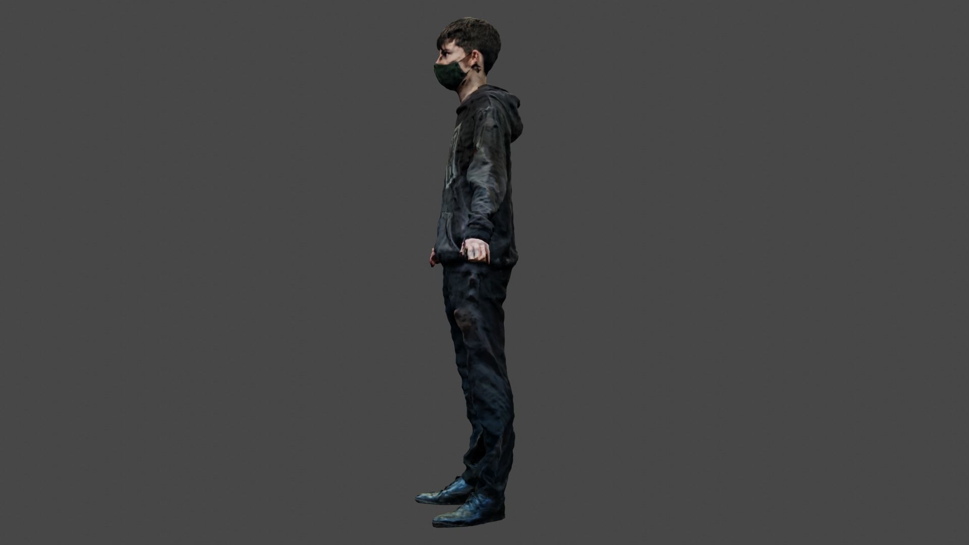 Rigged Human Photoscan - Male Low-poly 3D model_10