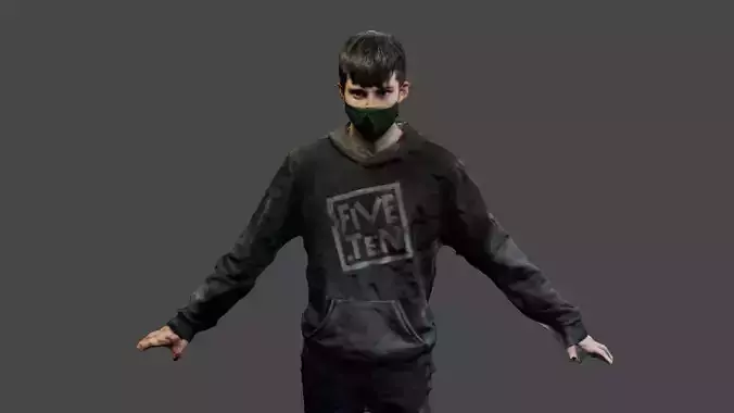 Rigged Human Photoscan - Male Low-poly 3D model Rigged Human Photoscan - Male Low-poly 3D model