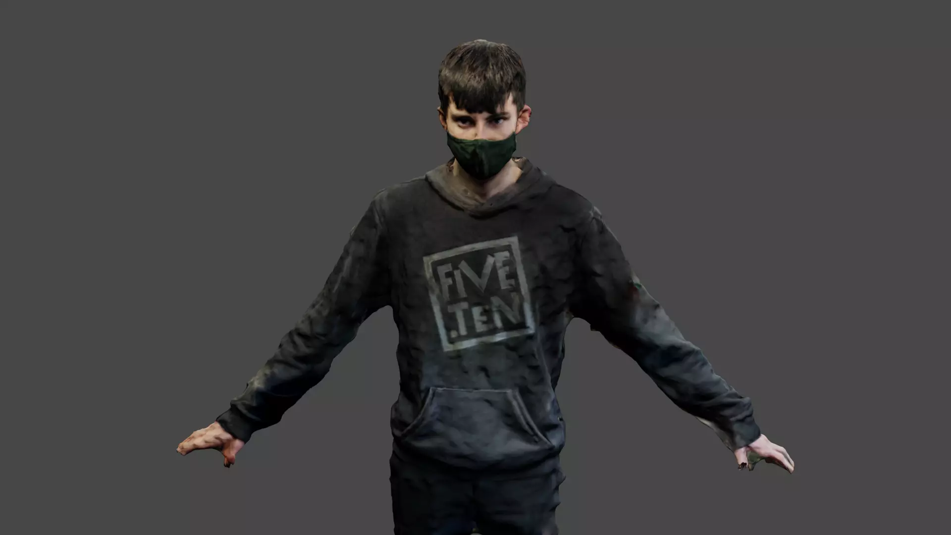 Rigged Human Photoscan - Male Low-poly 3D model_0