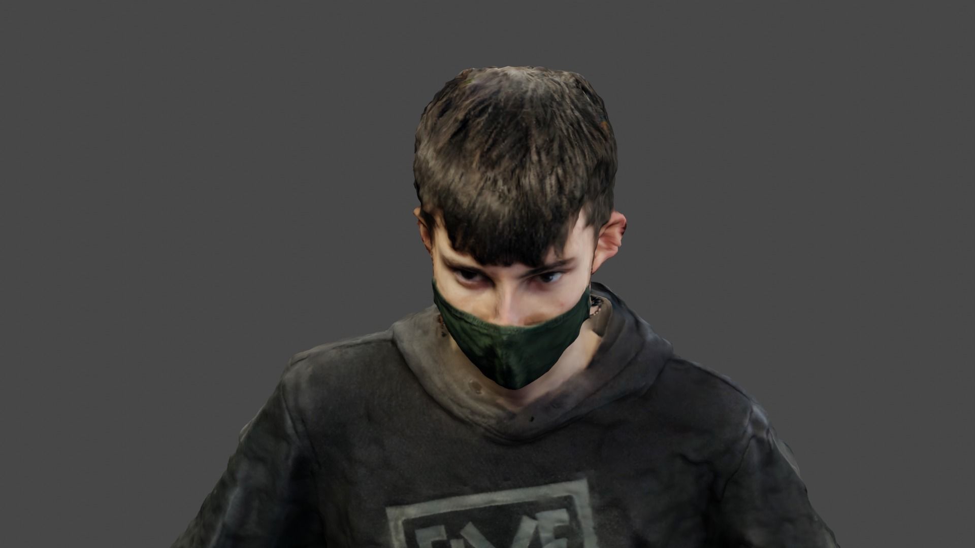 Rigged Human Photoscan - Male Low-poly 3D model_15