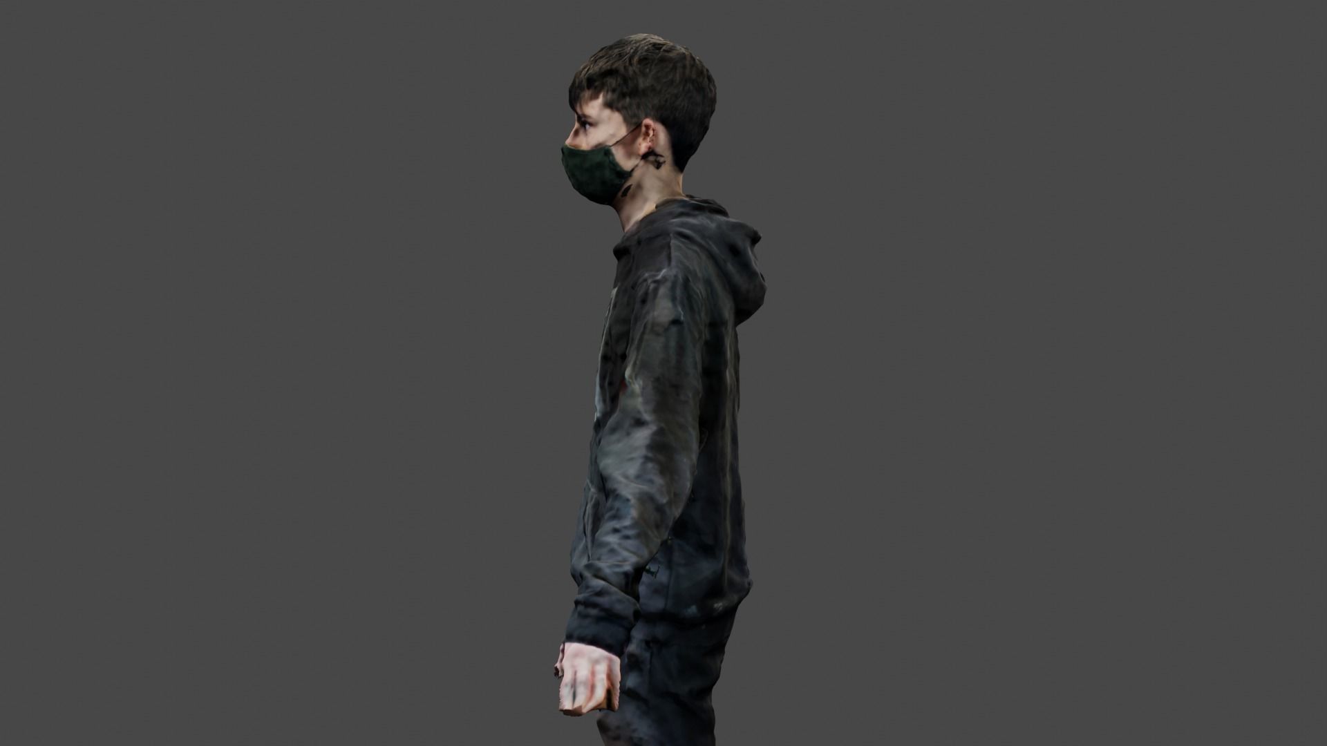 Rigged Human Photoscan - Male Low-poly 3D model_13