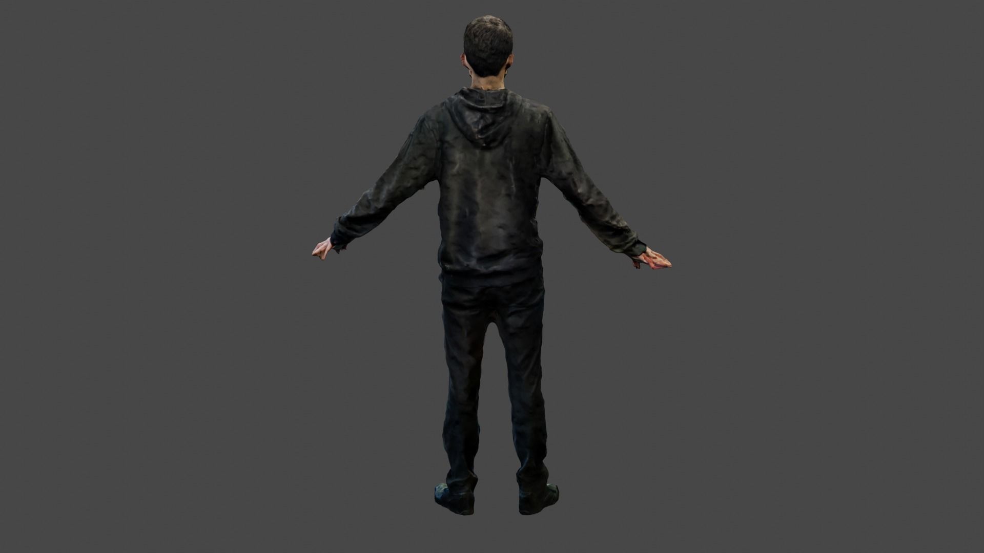 Rigged Human Photoscan - Male Low-poly 3D model_9