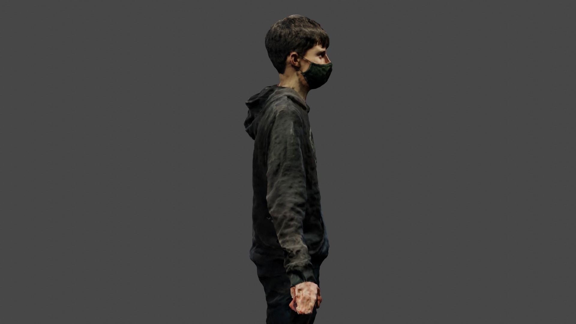 Rigged Human Photoscan - Male Low-poly 3D model_14