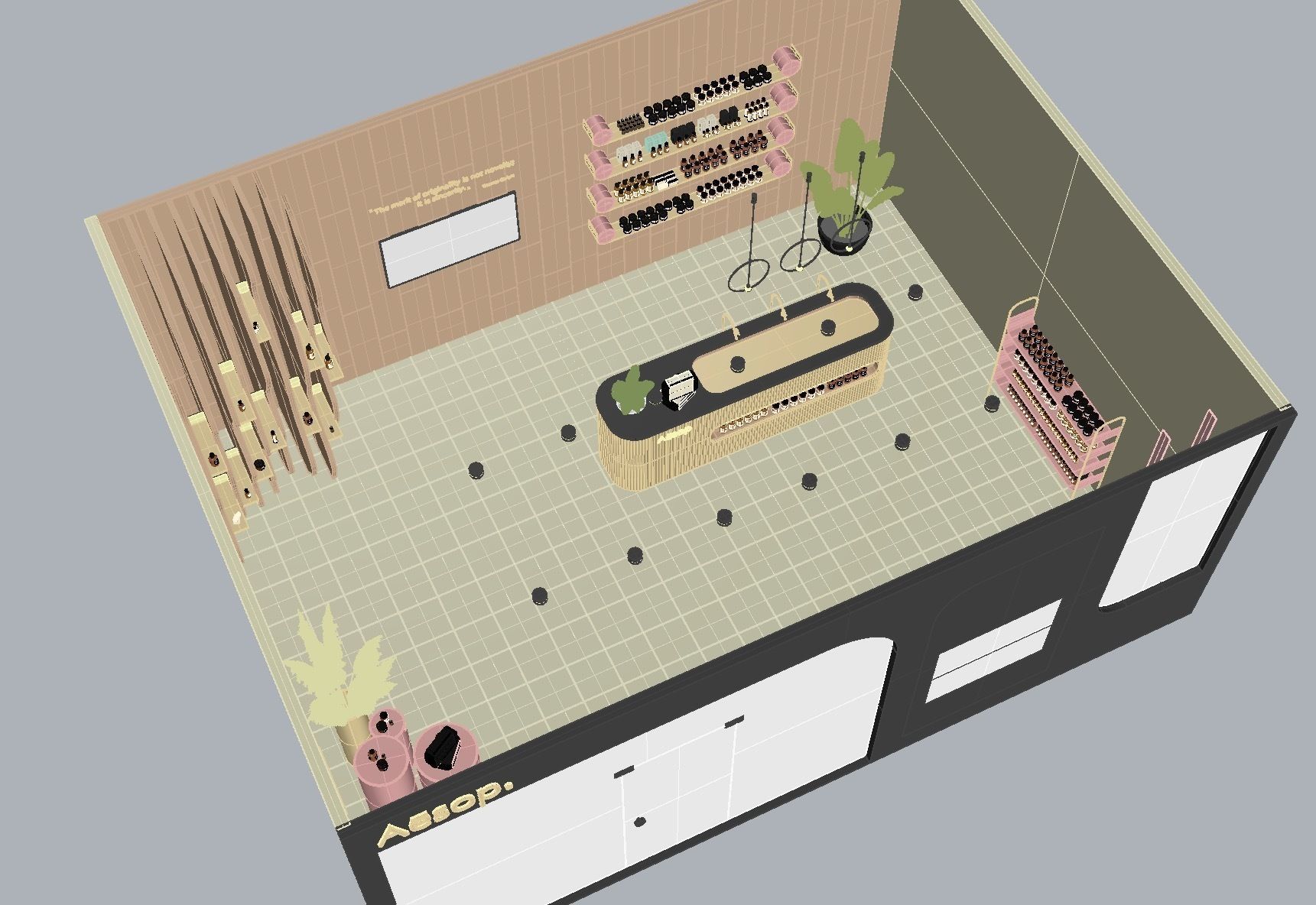 Cosmetics Store Design 3D model_12