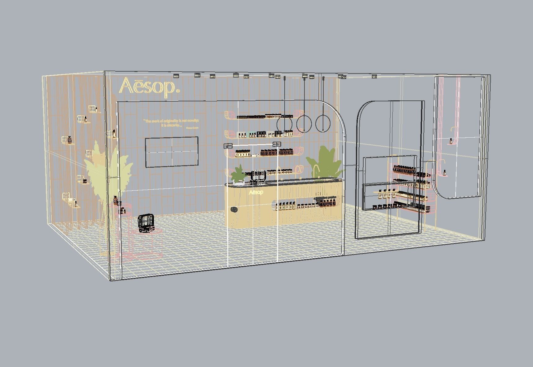 Cosmetics Store Design 3D model_11