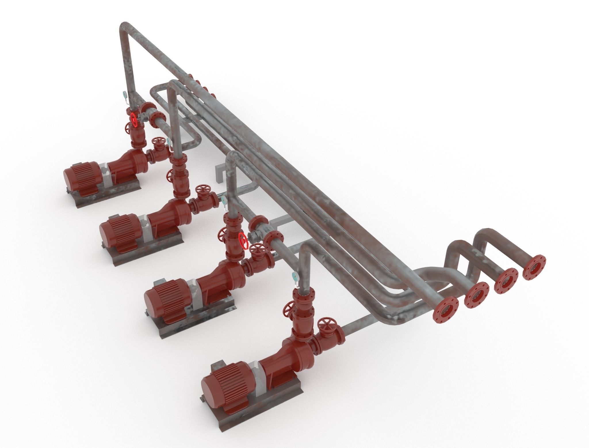 Fire pump station 3D model_5