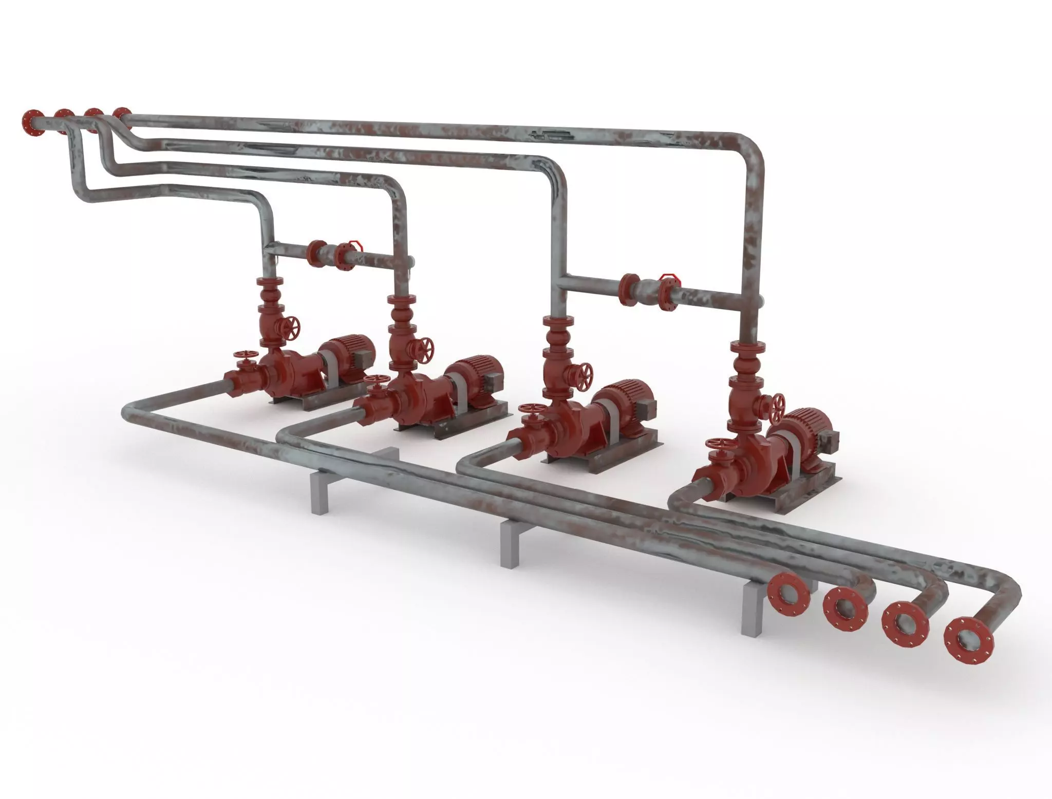 Fire pump station 3D model_0