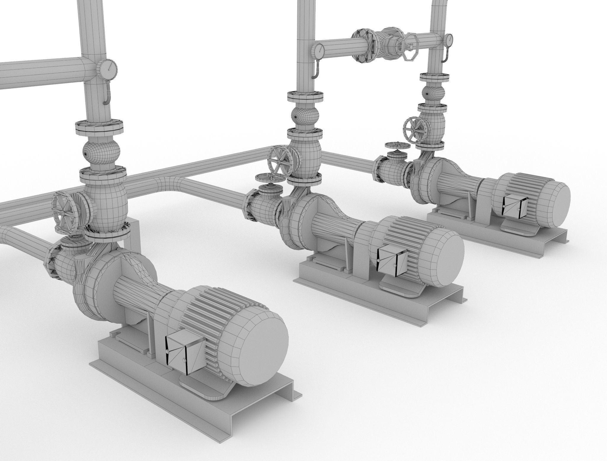 Fire pump station 3D model_10